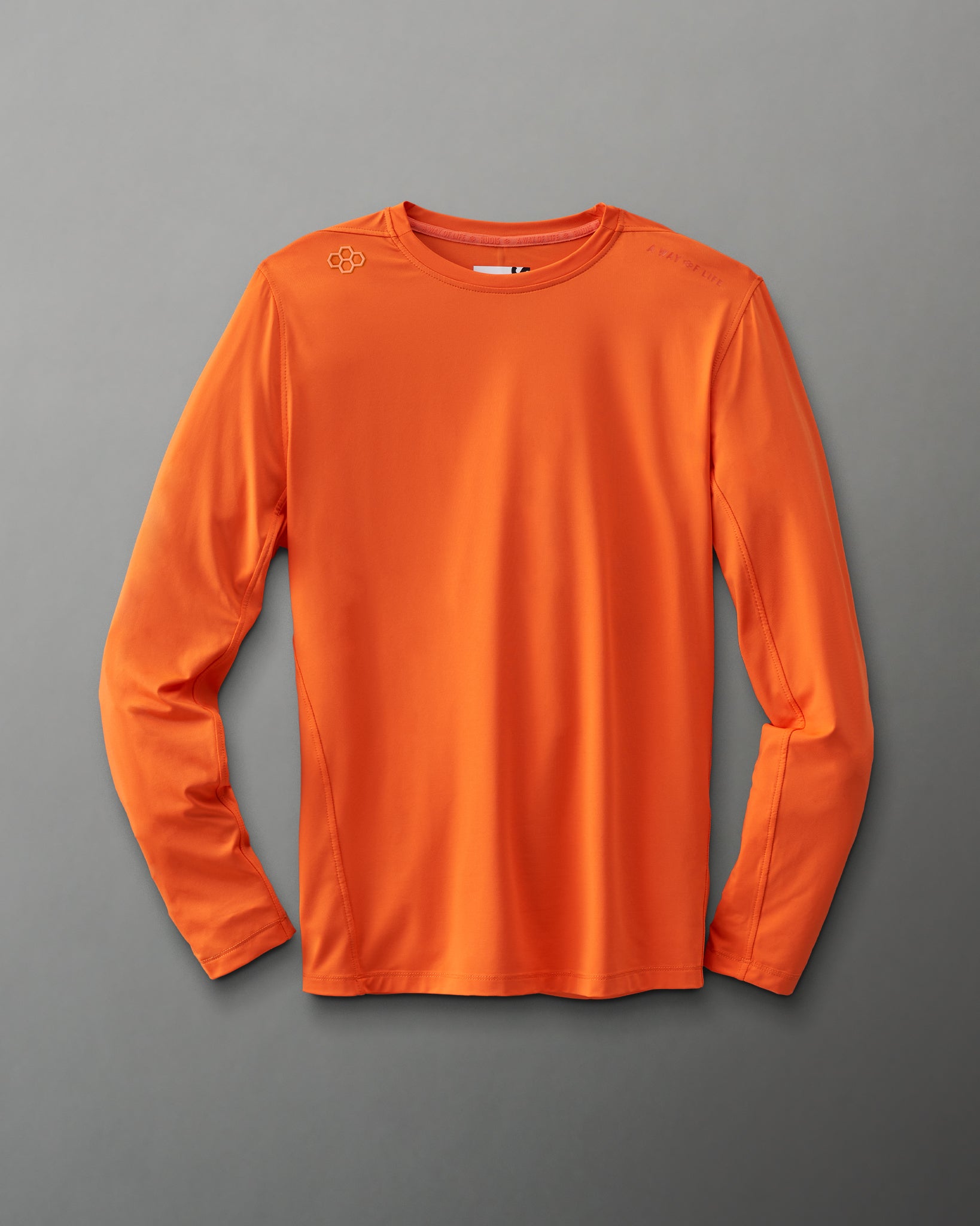 RUDIS Performance Long Sleeve Compression Shirt - Moisture Wicking & Breathable - Orange - Perfect for Wrestling, MMA & Training Workouts
