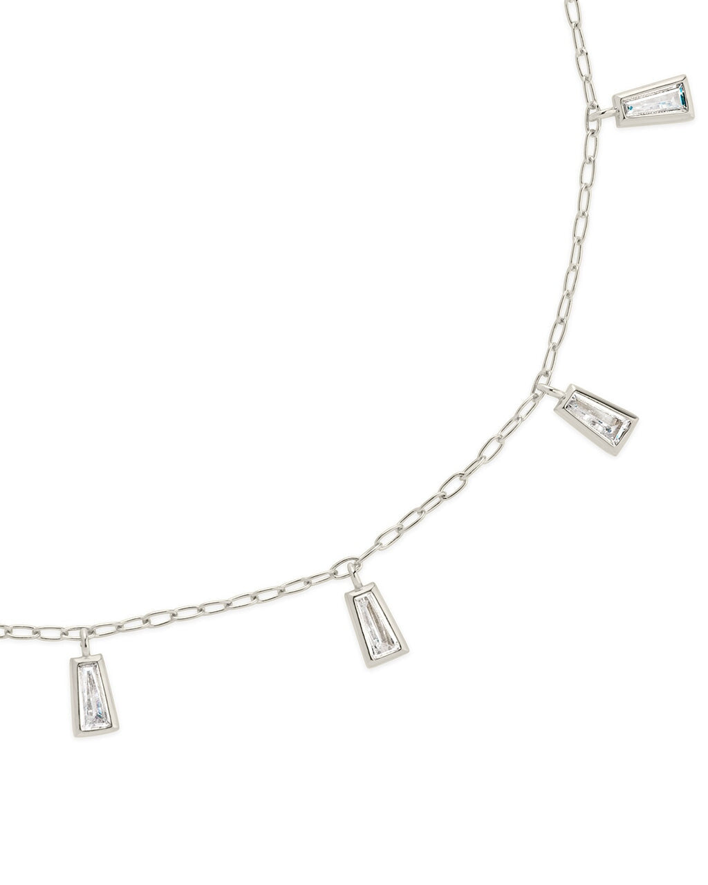 Lillian Sterling Silver CZ Charm Anklet Bracelet for Women - Elegant Ankle Jewelry for Summer, Beach & Boho Style