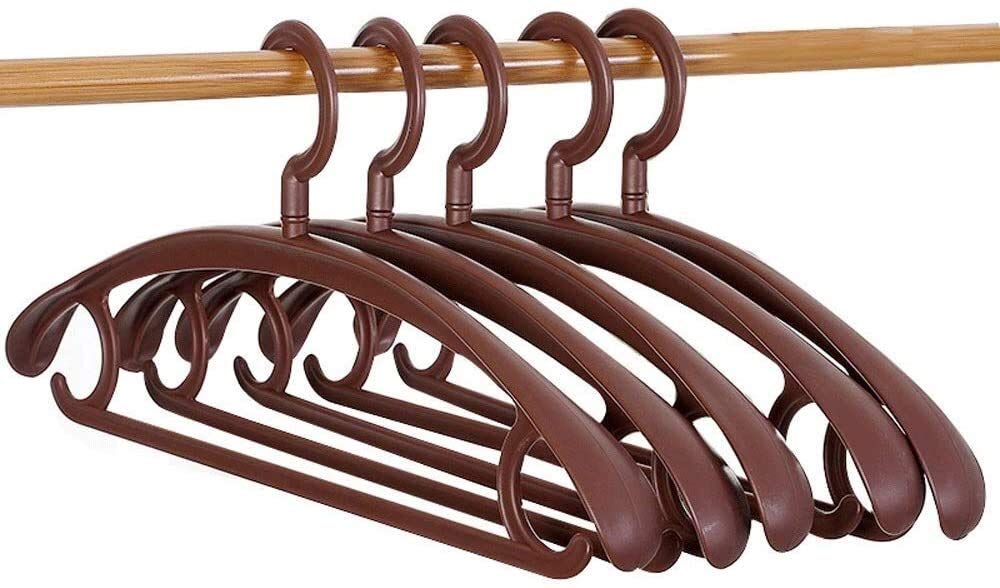 BENGKUI 30 Pack Extra Wide Shoulder Plastic Coat Hangers for Adults - 360 Degree Swivel Hook for Coats, Sweaters & Heavy Clothes (Purple, 42x20.5cm) - Perfect for Closet Organization & Retail Stores