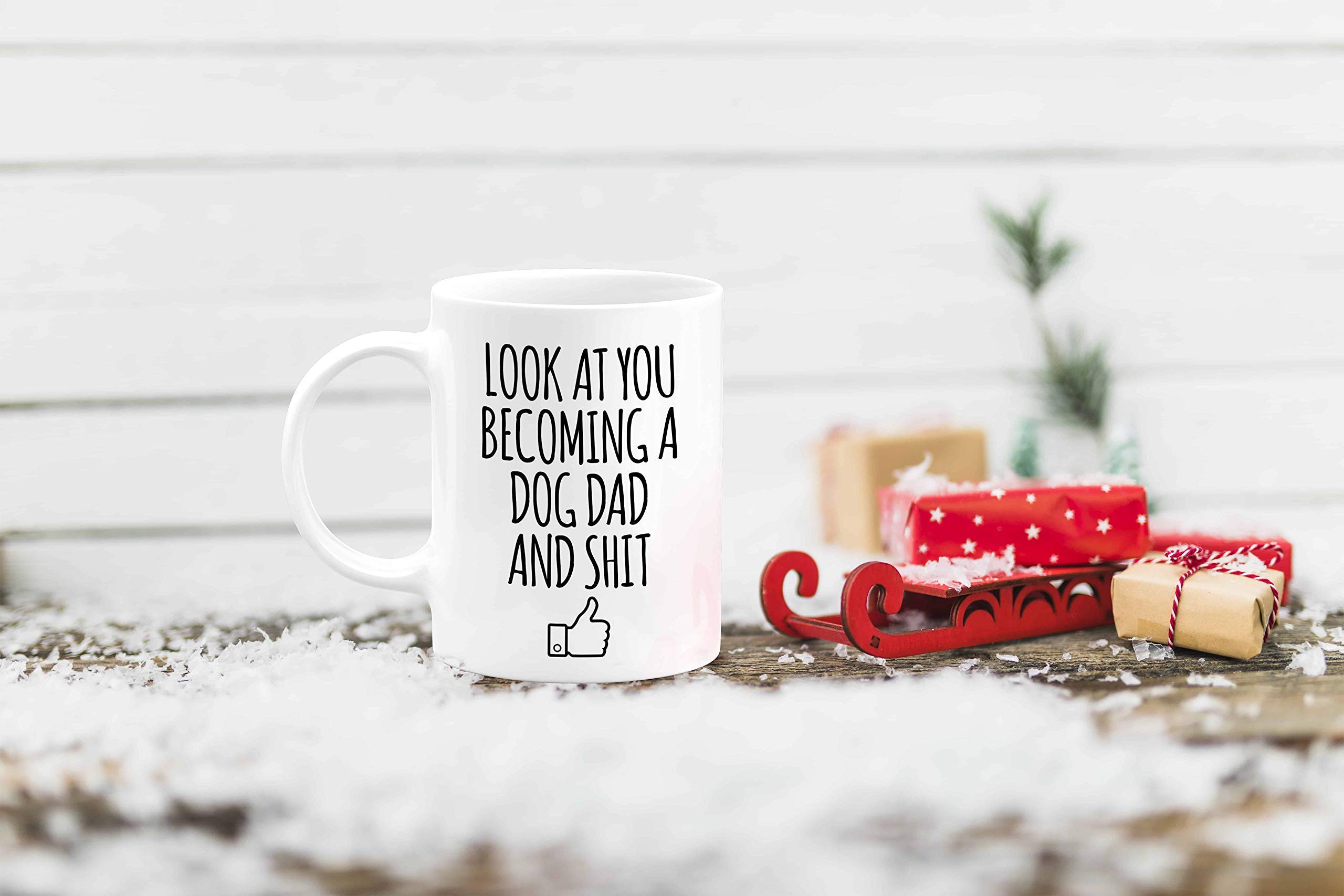 Funny Dog Dad Coffee Mug - Sarcastic 'Look At You Becoming A Dog Dad' Ceramic Cup for K-9 Lovers | Perfect Gift for St Patrick's Day, Christmas & Birthdays | Great Pet Themed Present for Dog Owners | Enjoy Your Morning Coffee with This Humorous Cup