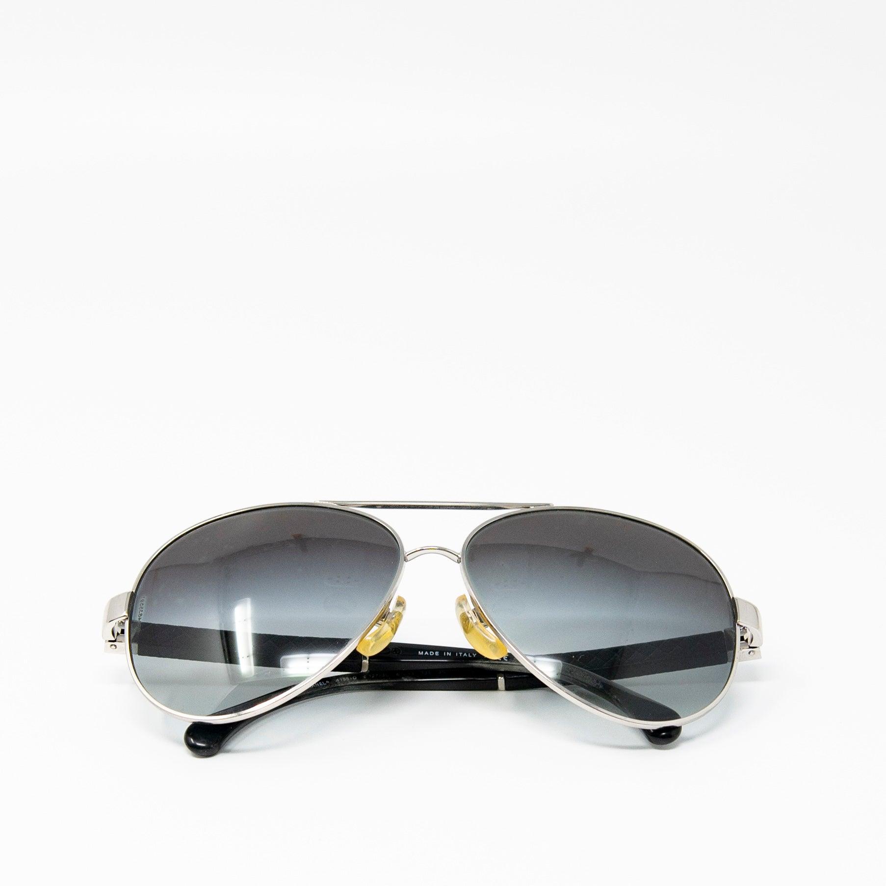 Chanel Black Aviator Sunglasses for Women - Luxury Designer Pilot Shades with UV Protection - Perfect for Driving, Travel & Fashion Accessories
