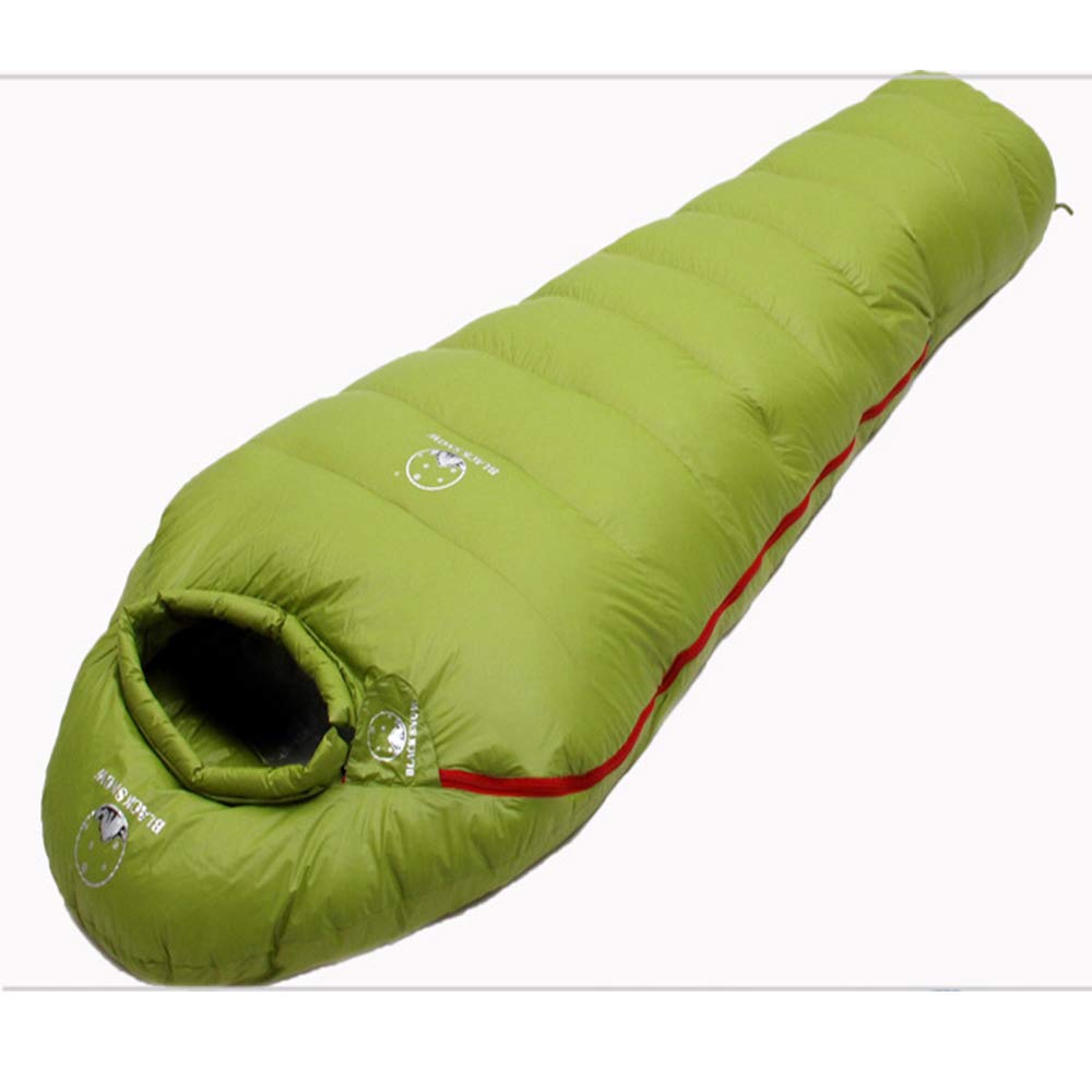 Ultra-Light 95% White Goose Down Sleeping Bag - 3 Season Warm Hydrophobic Mummy Sleeping Bag for Adults, Backpacking, Camping & Hiking - Compact with Compression Bag (1.5 lbs, Green) - Perfect for Cold Weather Adventures & Outdoor Exploration
