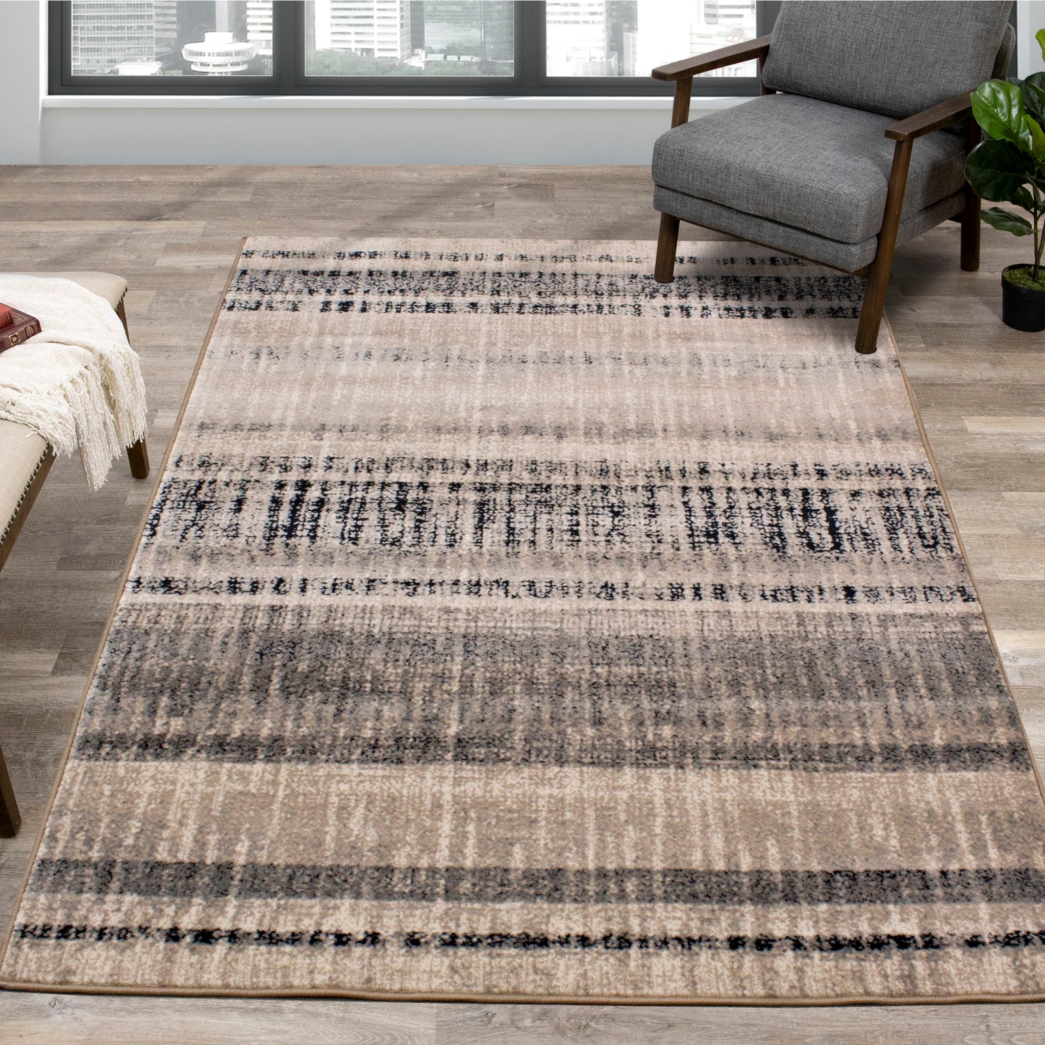 5'x8' Abbey Area Rug - Soft & Durable Living Room Rug for Home Decor, Bedroom, Office - Perfect for Cozy Spaces & High-Traffic Areas