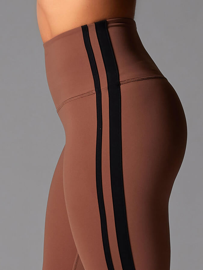 Tavi HW 7/8 Striped Women's Yoga Leggings - High Waist Workout Pants for Running, Gym & Lounge Wear