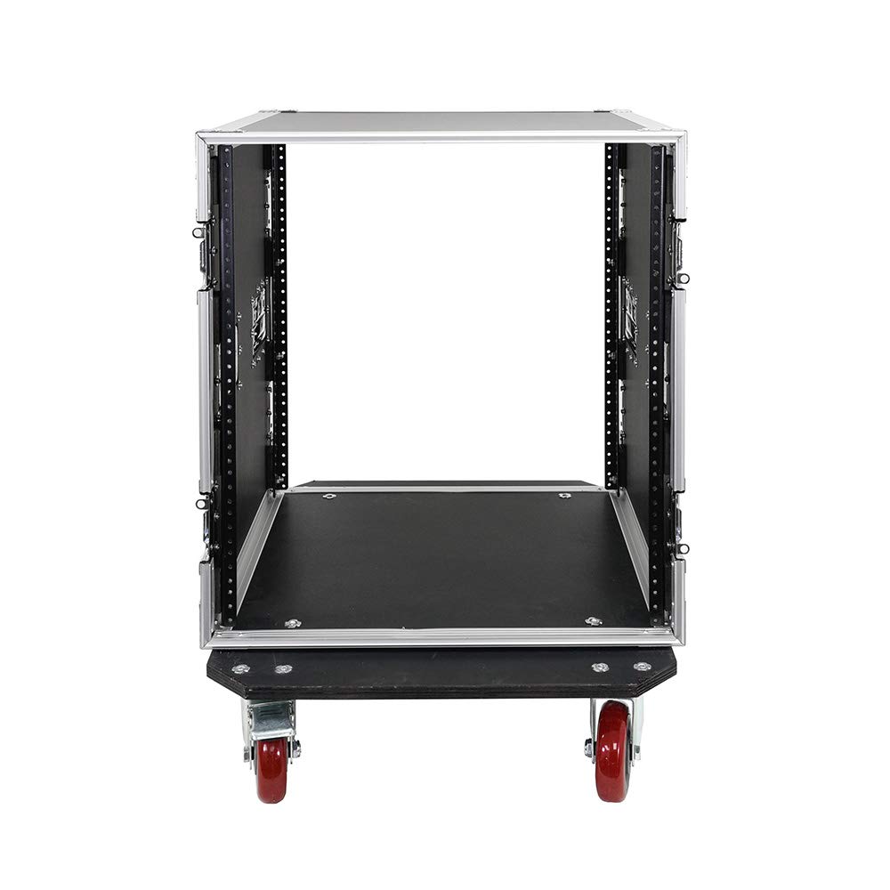 Seismic Audio 12U Professional DJ Rack Case with Wheels - Heavy Duty Tour Grade 12 Space Pro Audio Equipment Rack for Live Performances & Studio Use