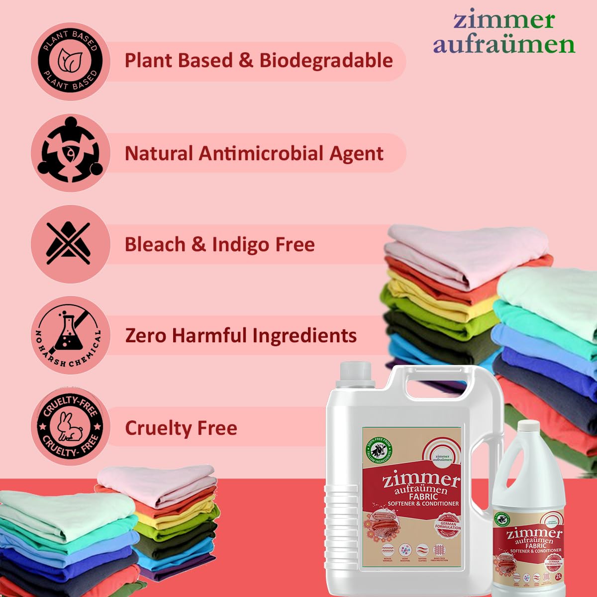 2L Vegan Fabric Conditioner & Softener - Tallow-Free Formula for Long-Lasting Freshness | Ideal for Laundry, Clothes Softening & Fabric Care
