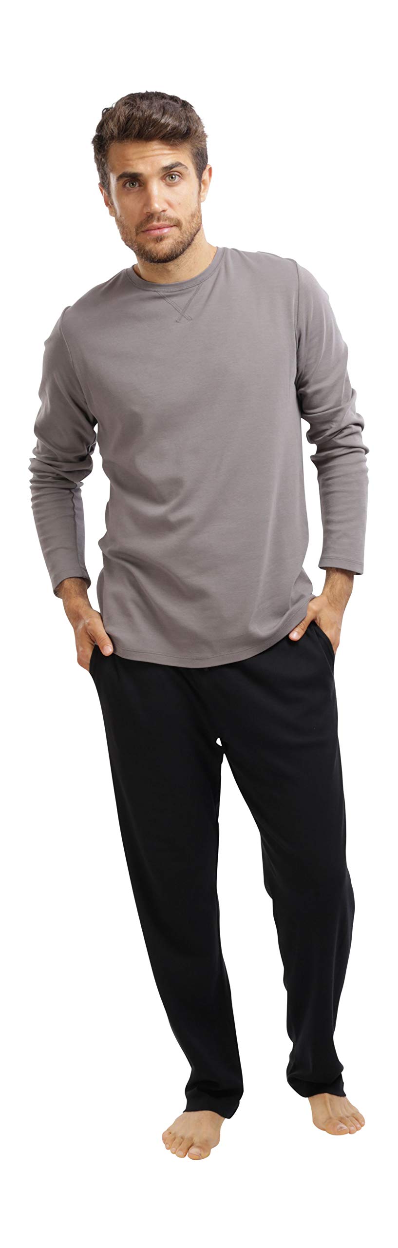 Premium Pima Cotton Men's Pajama Set - Ultra Soft Lounge Wear for Sleeping & Relaxing - Perfect for Weekends, Travel and Home Comfort