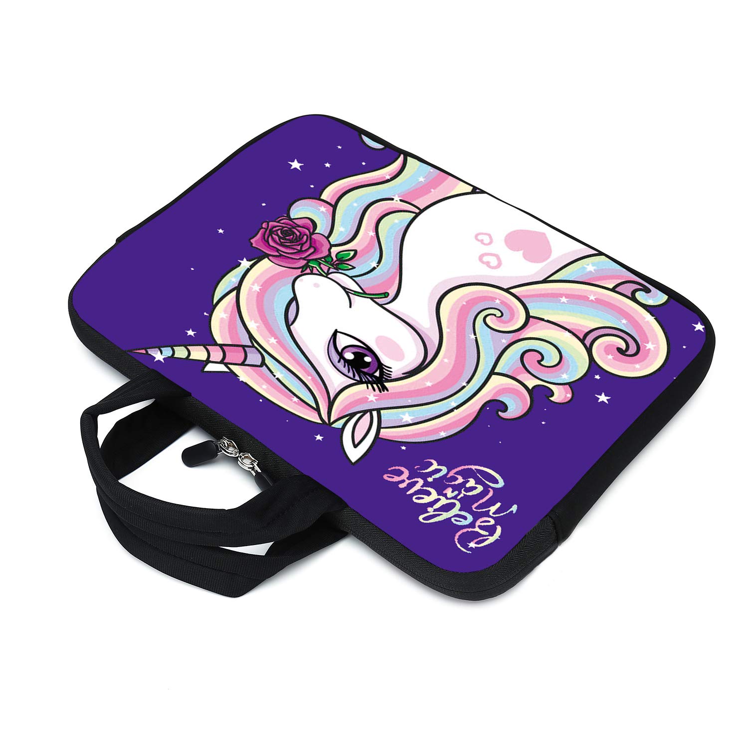 11.6-12.1 Inch Neoprene Laptop Sleeve Case for Chromebook, Notebook & Tablet - Lightweight Protective Computer Carrying Bag for Men, Women & Kids (Unicorn Design) - Perfect for School, Office & Travel