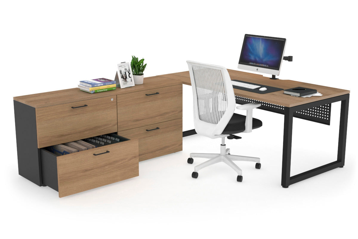 Quadro Loop Executive Office Chair - Black Frame with Cable Scallop [1600L x 800W] - Perfect for Home Office, Conference Rooms & Executive Workspaces