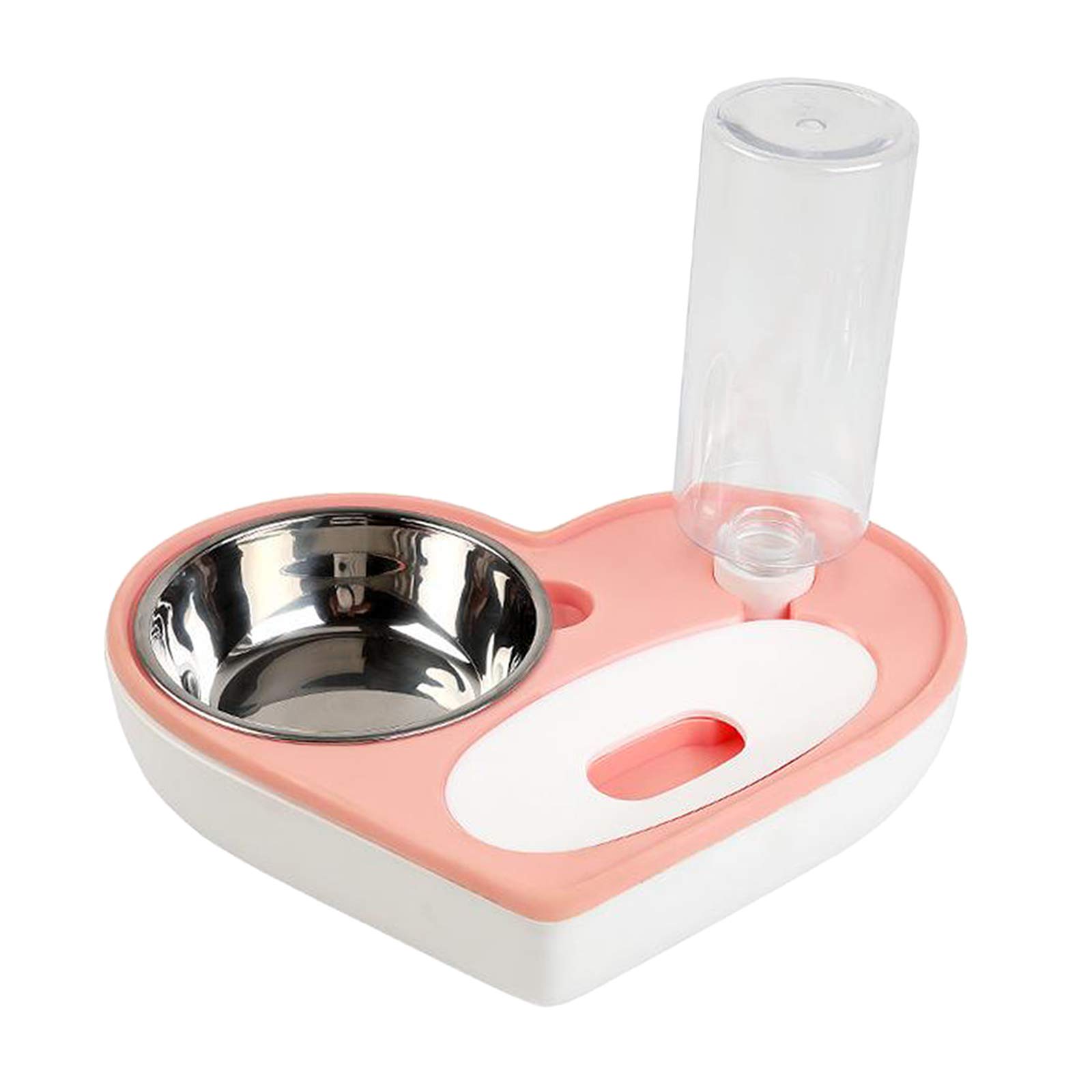 Automatic Pet Cat Dog Food and Water Bowl Set - Self-Feeding Water & Food Dispenser for Cats & Dogs - Pink (Perfect for Home, Office, Travel & Busy Pet Owners)