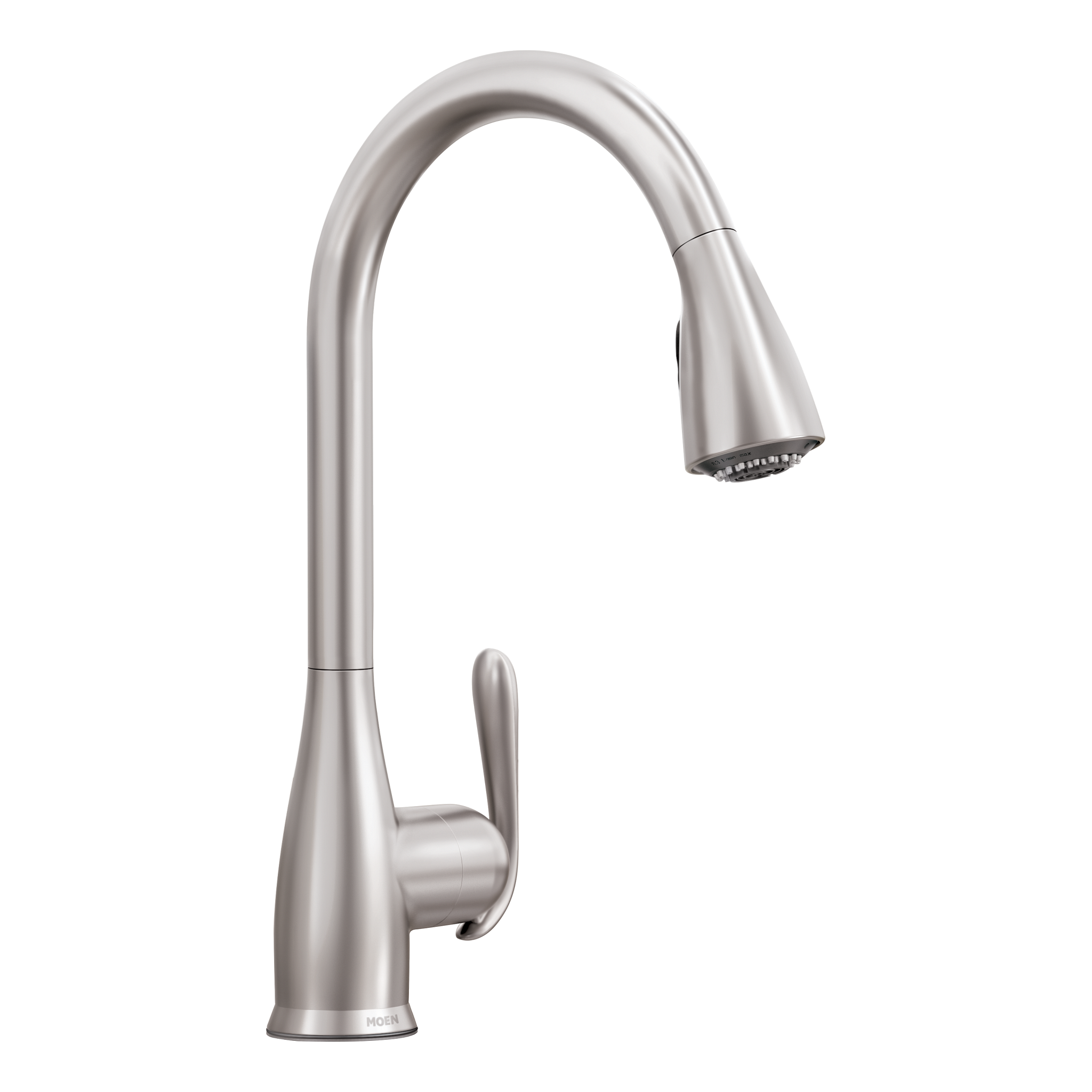 Haysfield Single Handle High Arc Pull Down Kitchen Faucet with Sprayer - Modern Brushed Nickel Sink Faucet for Easy Dishwashing and Food Prep