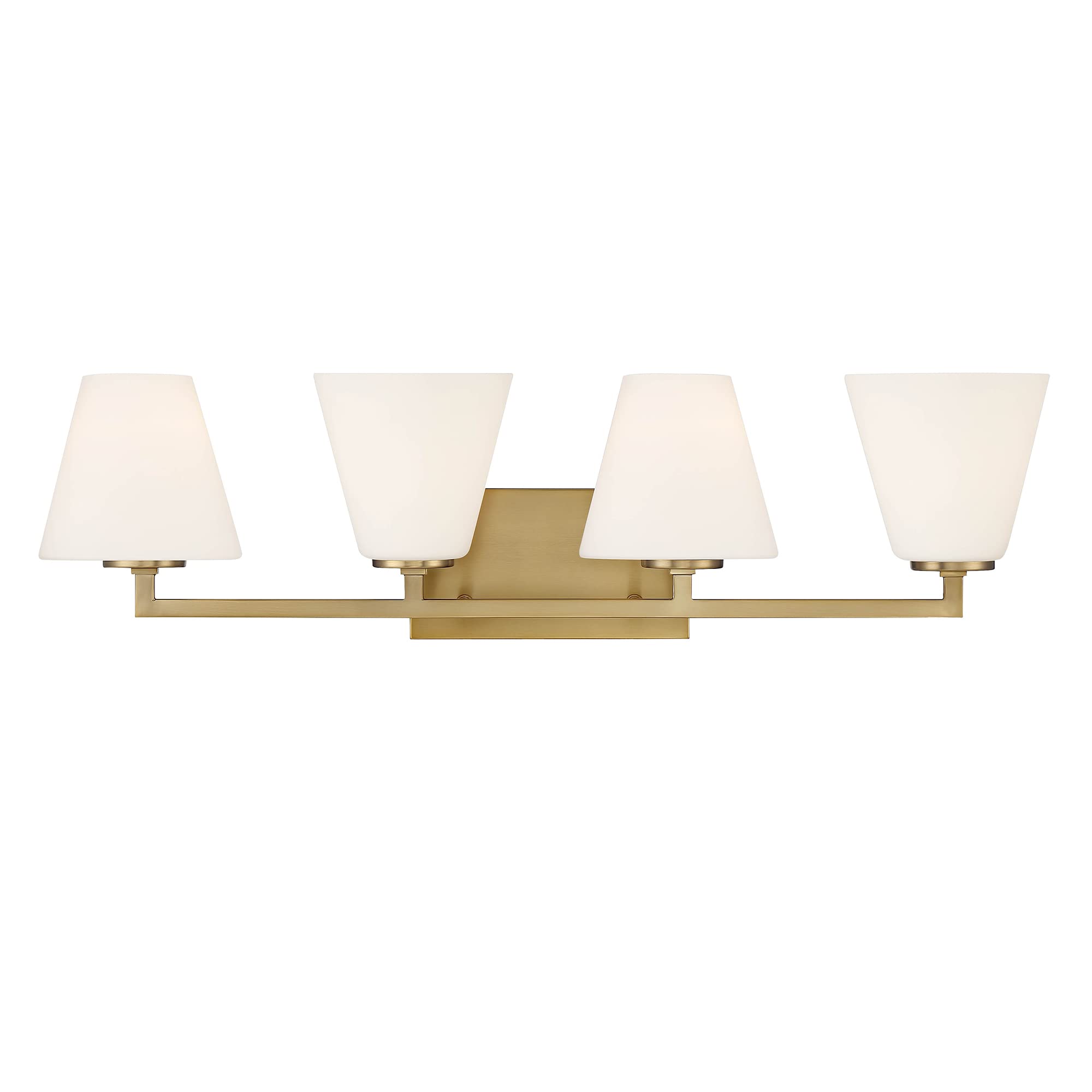 DESIGNERS FOUNTAIN Palmyra 4-Light Bathroom Vanity Light Fixture in Brushed Gold - Modern Bathroom Lighting for Vanity Mirror, Powder Room & Master Bath (Model D255M-4B-BG)