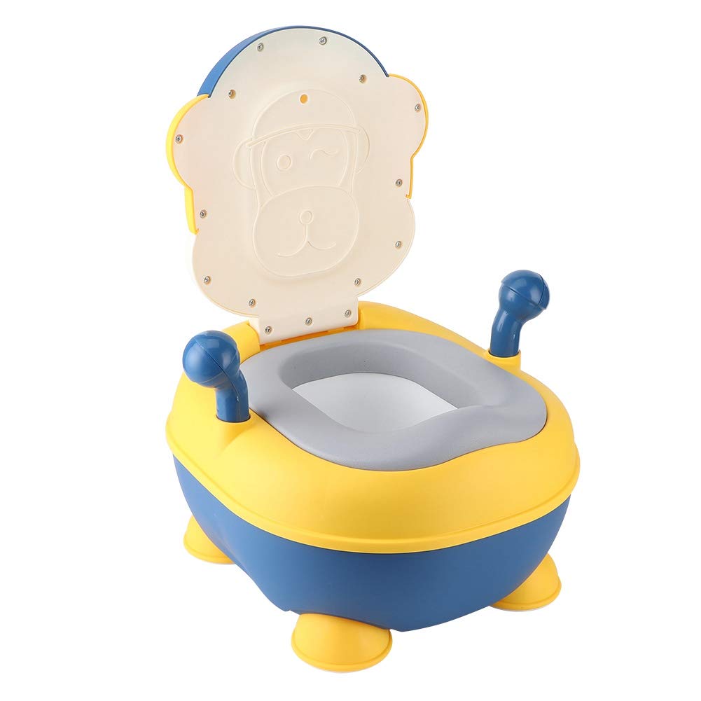 Cartoon Monkey Shaped Baby Potty Training Seat - Adjustable Toddler Toilet Trainer with Non-Slip Base for Boys & Girls (Yellow) - Perfect for Bathroom Use & Potty Training at Home