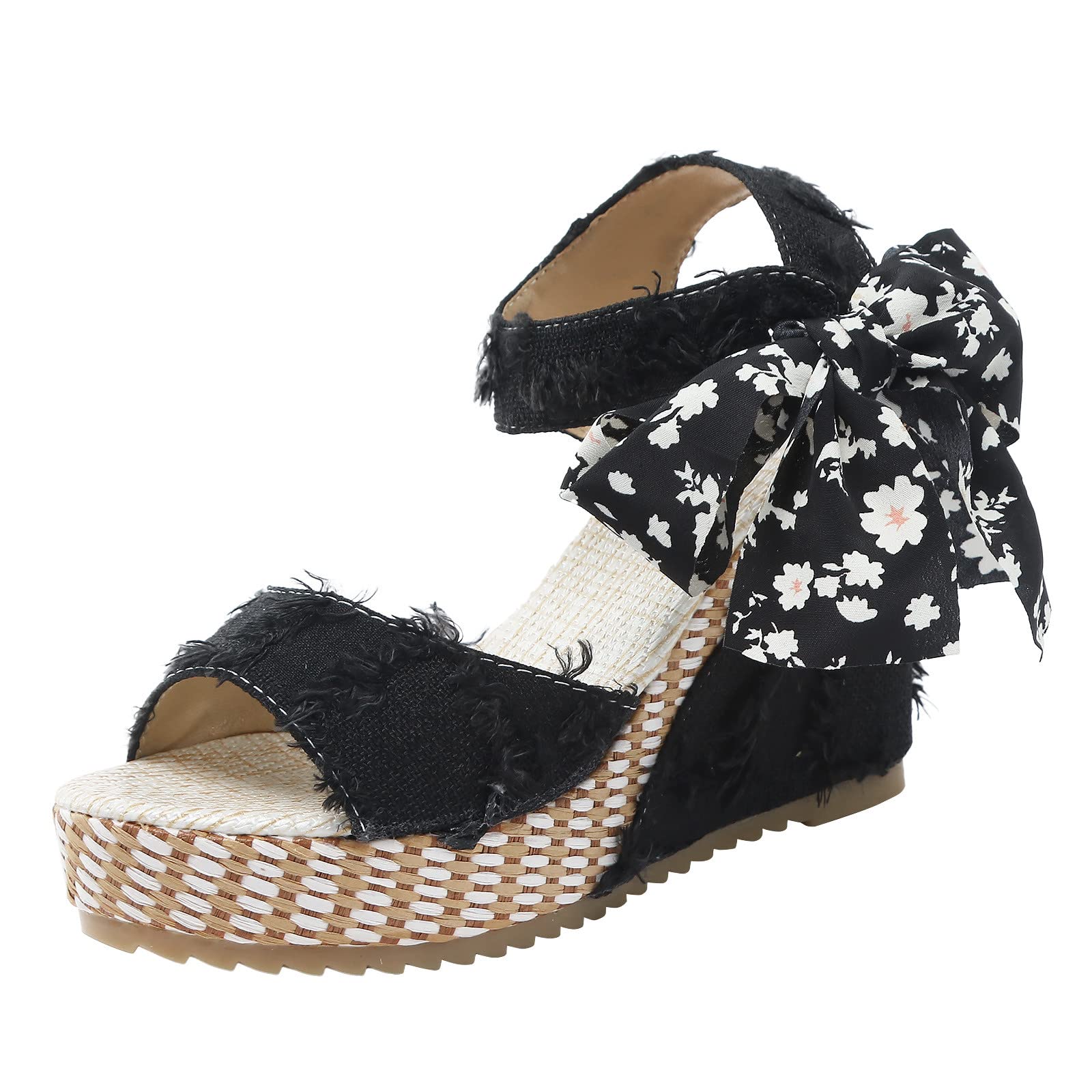 Women's Arch Support Sandals Size 11 - Comfortable Wedge Heel Dress Sandals in Black | Perfect for Summer, Beach, and Casual Outfits