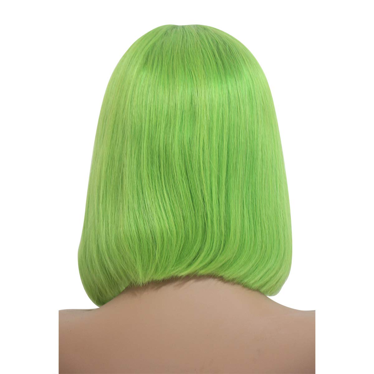 13X6 HD Lace Frontal Human Hair Bob Wigs - Pre Plucked Middle Part Blunt Cut with Baby Hair | Green Colored Bob Wigs for Black Women (10 Inches) | Restylable & Natural Look | Perfect for Daily Wear, Cosplay & Special Occasions