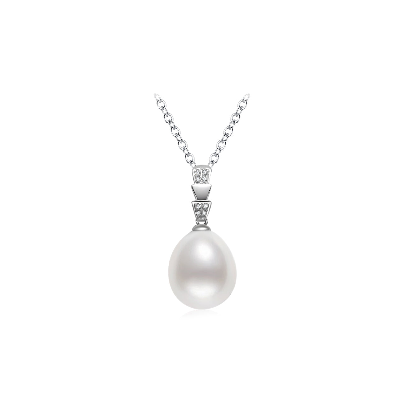 18K Solid Gold Diamond Australian White Saltwater Pearl Necklace KN00199 - Elegant Bridal Jewelry, Anniversary Gift for Her, Luxury Pearl Necklace for Women