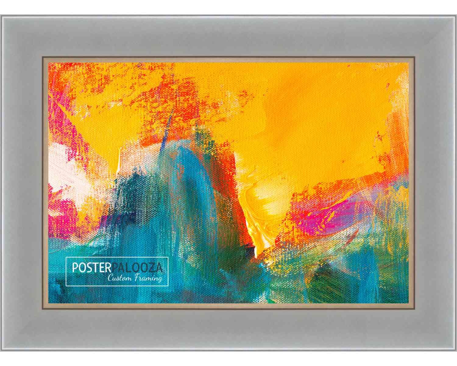 11x7 Contemporary Silver Wood Picture Frame with UV Acrylic & Foam Board Backing - Wall Art Display for Home, Office, Gallery - Perfect for Photos, Posters, Certificates & Memorabilia