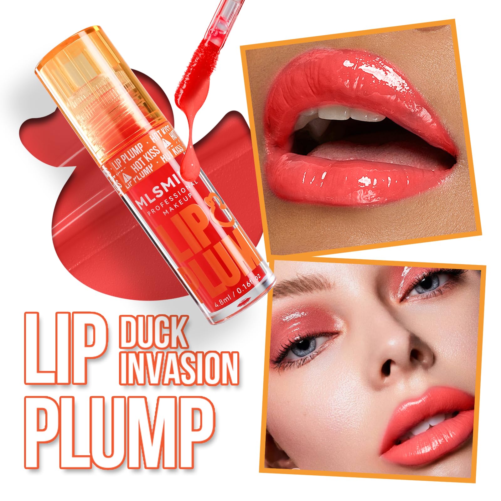 3 Colors Duck Lip Plumper Gloss - High Pigment Plumping Lip Gloss with Hydrating Lip Glow Oil | Vegan Lip Makeup & Lip Care Set for Women | Perfect for Daily Moisture, Night Care & Makeup Looks (Set A)