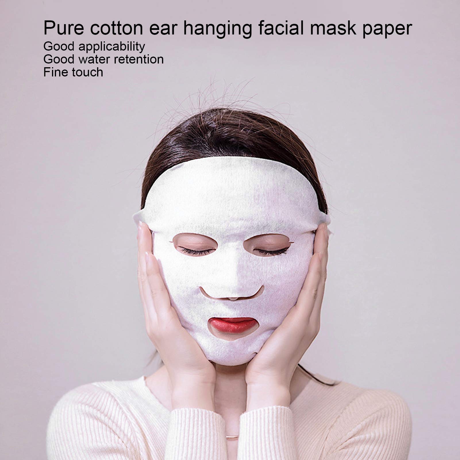 100 Pcs DIY Facial Mask Sheets - Cotton Face Mask Paper for Skincare, Spa & Hydration - Dry Facial Mask Layout for DIY Beauty & At-Home Facial Treatments