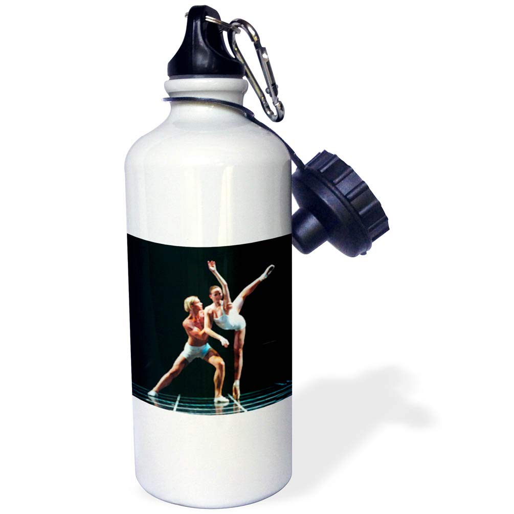 3D Rose Ballet Dance Sports Water Bottle - 21 oz Insulated Stainless Steel Water Bottle with Leakproof Lid - Perfect for Ballet, Dance, Gym & Outdoor Activities