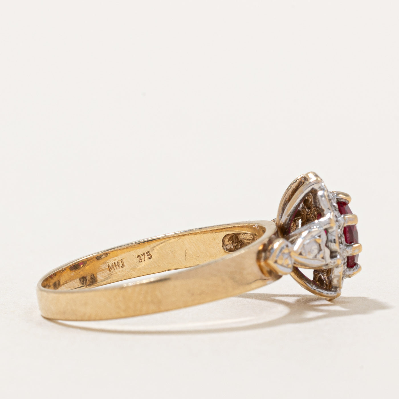 Exquisite 0.50ct Synthetic Ruby & 0.04ct Diamond Ring - Size 7.25 | Elegant Engagement, Anniversary & Gift Jewelry for Women | Perfect for Weddings, Date Nights & Special Occasions