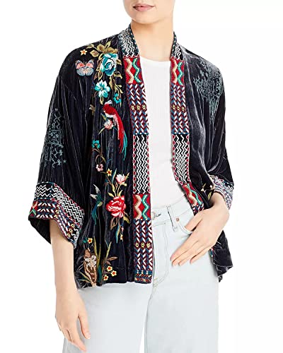JWLA By Johnny Was Women's Long Sleeve Blouse - Elegant Floral Print Boho Top for Casual Wear & Office Outfits