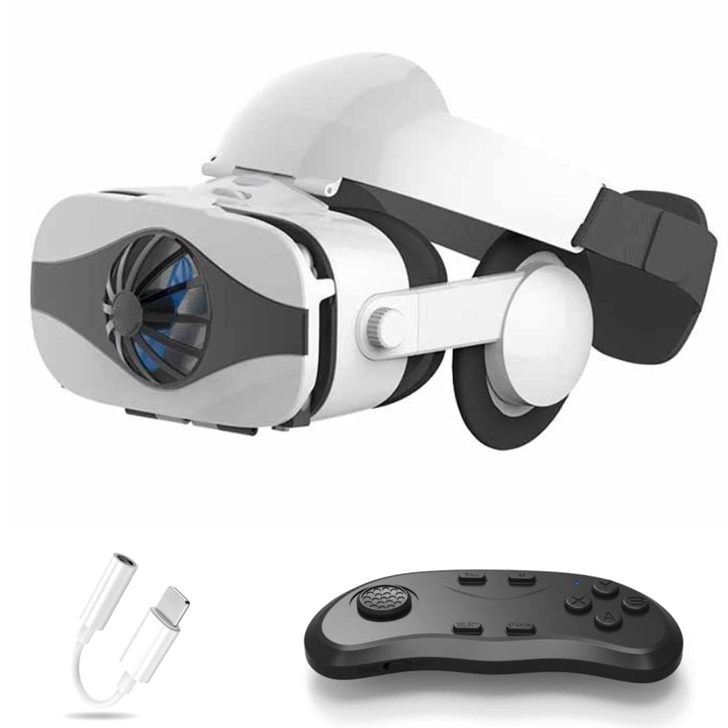 3D VR Headset with Bluetooth Controller - Compatible with iPhone 13 Pro Max/13 Pro/13/12/11, Samsung Galaxy S21, Huawei & Xiaomi Series - Immersive Virtual Reality Gaming & Movie Experience (Color: Black, OS: iOS/Android) - Perfect for Home Entertainment & VR Gaming Sessions