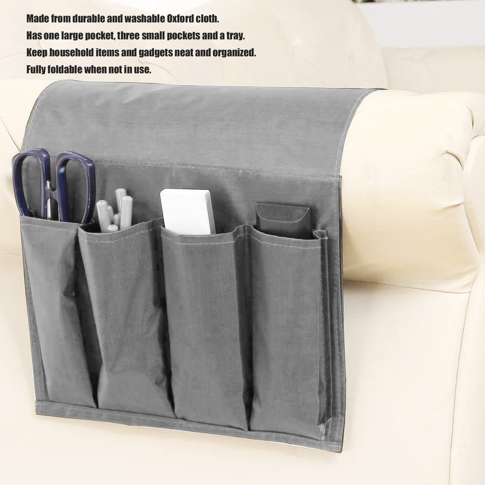 Foldable Sofa Tray with Side Pockets - Adjustable Laptop Table for Couch, Bed, Office - Perfect for Working, Eating, Reading in Living Room or Dorm
