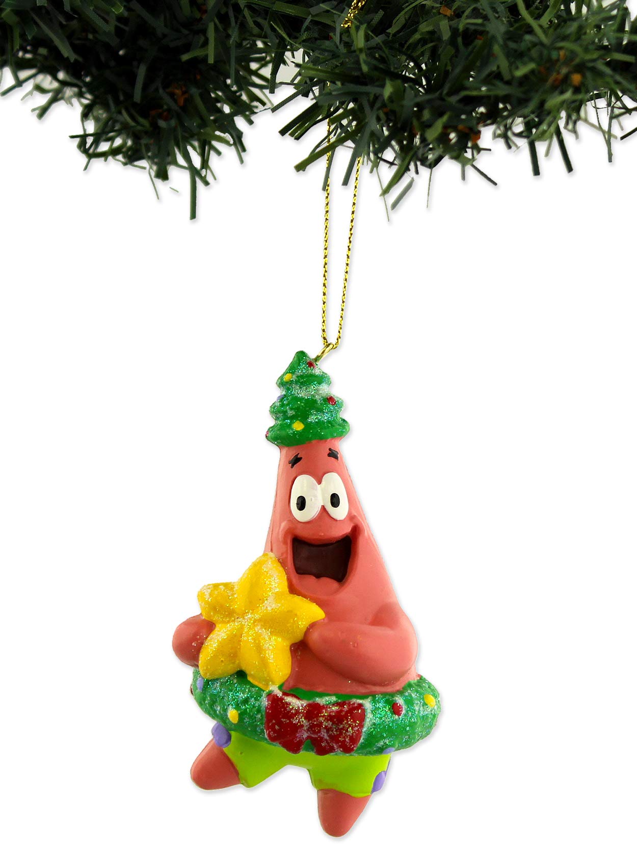 Spongebob Squarepants Patrick Star Christmas Ornament with Gift Box - Fun Holiday Decor for Tree, Home & Office - Perfect Gift for Nickelodeon Fans