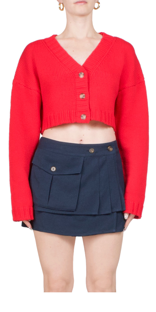 Bruna Cardigan Women's Knit Sweater - Soft Currant Red Long Sleeve Open Front Wrap for Fall & Winter - Perfect for Office, Date Night and Cozy Home Wear
