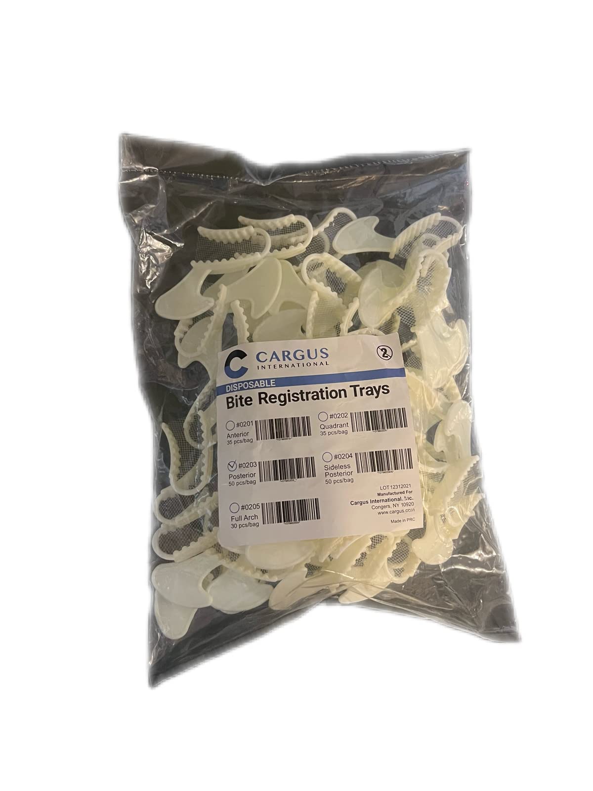 MARK3 Disposable Dental Bite Registration Trays - 50 Pack White Posterior Triple Trays for Teeth Molds & Impressions | Made in USA | Perfect for Dental Clinics, Orthodontics & Teeth Whitening Procedures