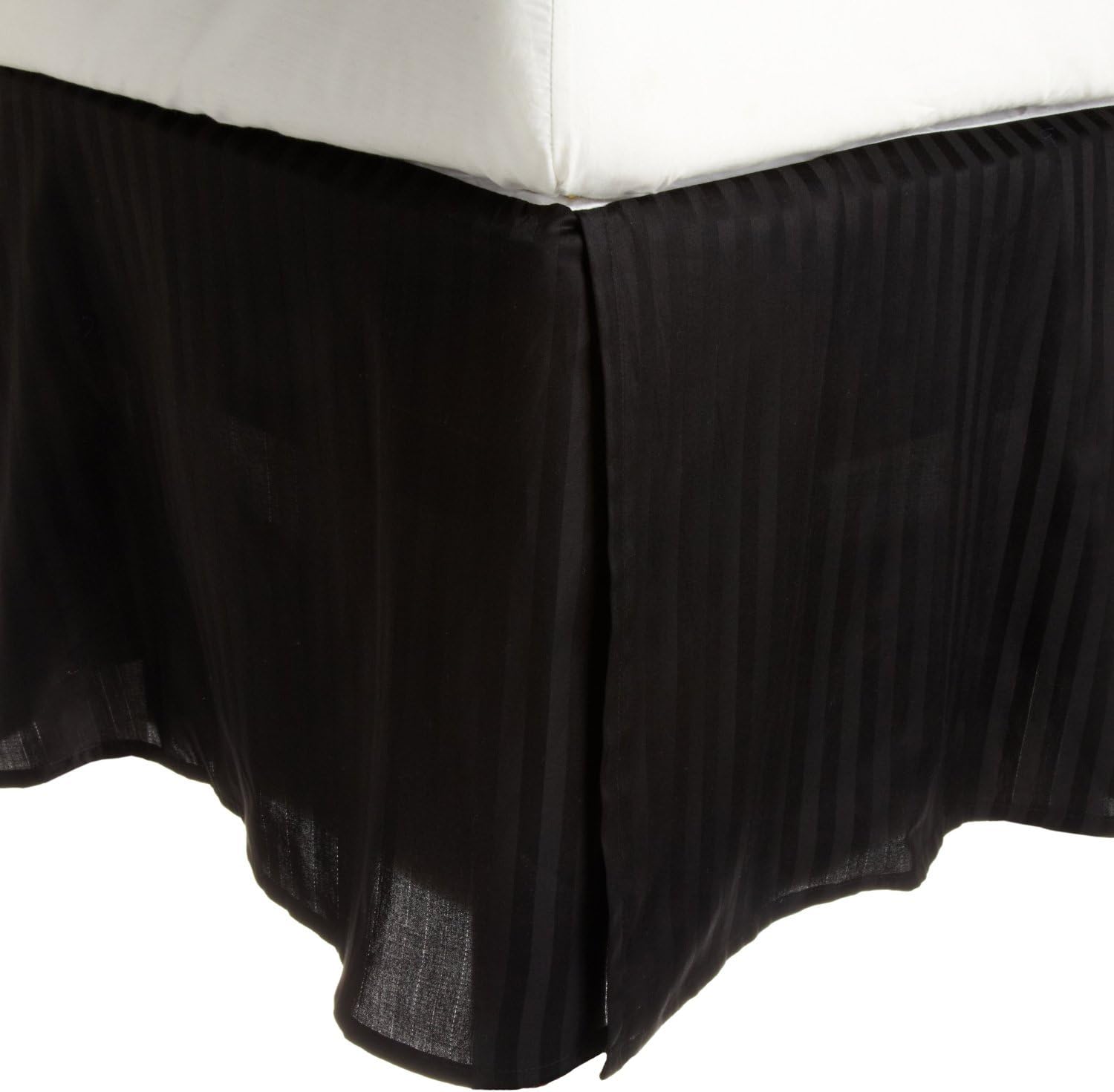 Premium Egyptian Cotton 300 Thread Count Striped Bed Skirt - Queen Size, Fits 14-16