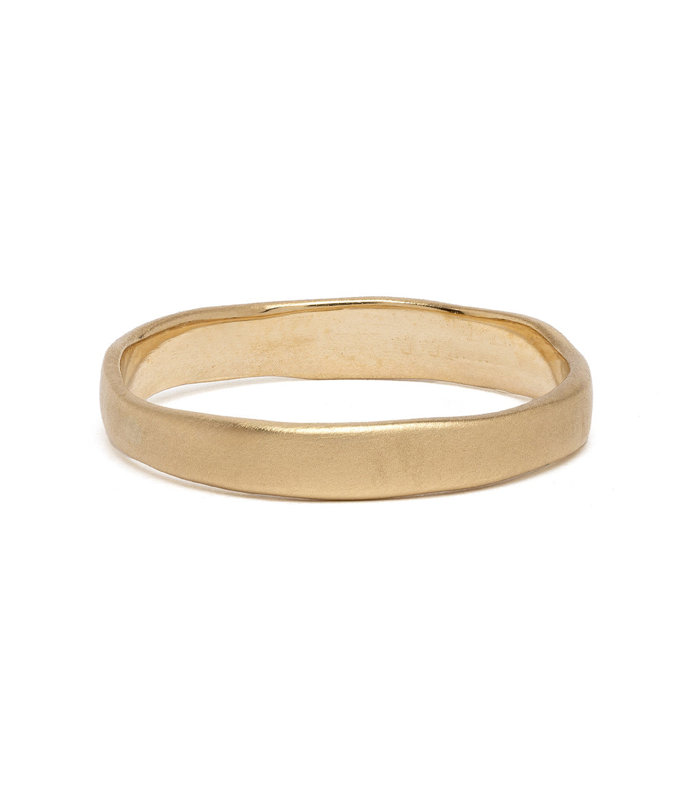 3mm Gold Torn Paper Edge Wedding Band for Men & Women - Elegant Stackable Ring for Engagement, Anniversary, and Everyday Wear