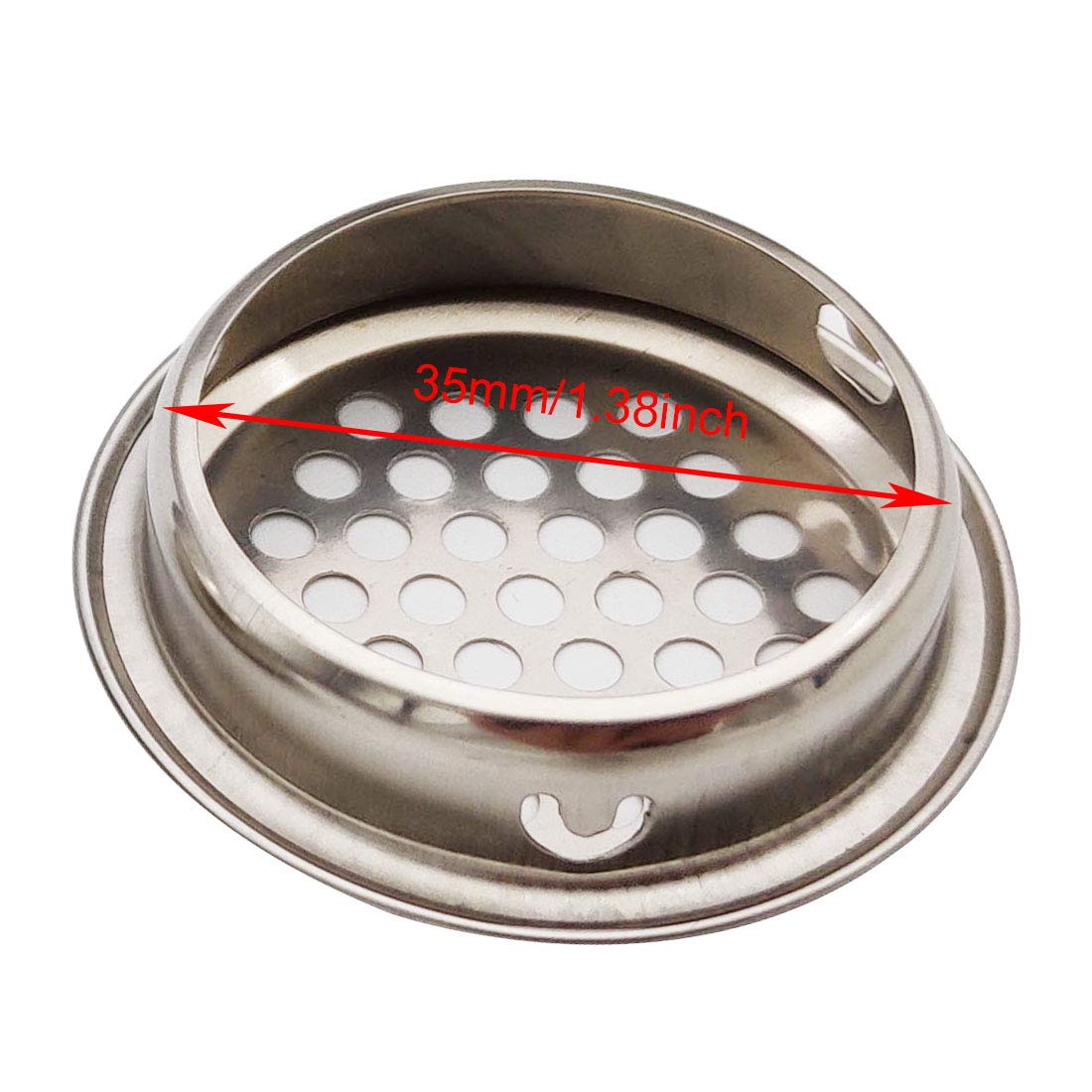 30 Pack Stainless Steel Circular Soffit Vents - 35mm/1.38 Inch Round Mesh Hole Louver Vents for Attic, Closet, Kitchen & Bathroom Cabinet Ventilation - Perfect for Home Airflow & Moisture Control