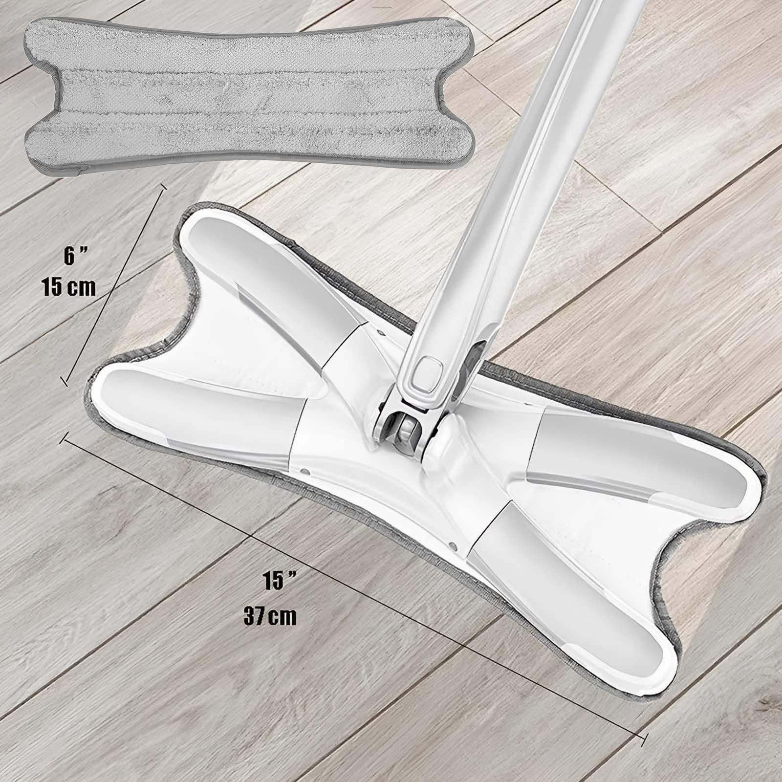 Premium Microfiber Spin Mop with Easy Squeeze Mechanism - Ideal for Hardwood, Tile, Laminate & Marble Floors - Includes 2 Washable Gray Replacement Pads - Perfect for Kitchen, Bathroom & Household Cleaning