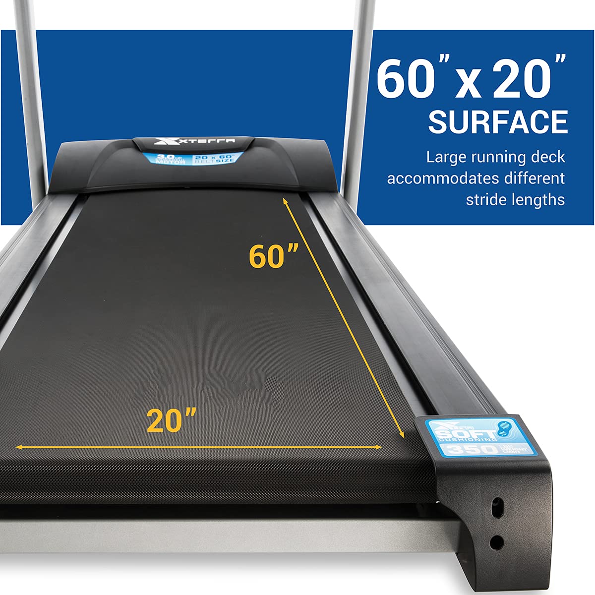 XTERRA Fitness Sport Series Premium Folding Smart Treadmill - Bluetooth Enabled with XTERRA+ App, Adjustable Speed & Incline, Cushioned Running Deck for Home Gym & Cardio Workouts - Perfect for Running, Walking & Indoor Fitness Training