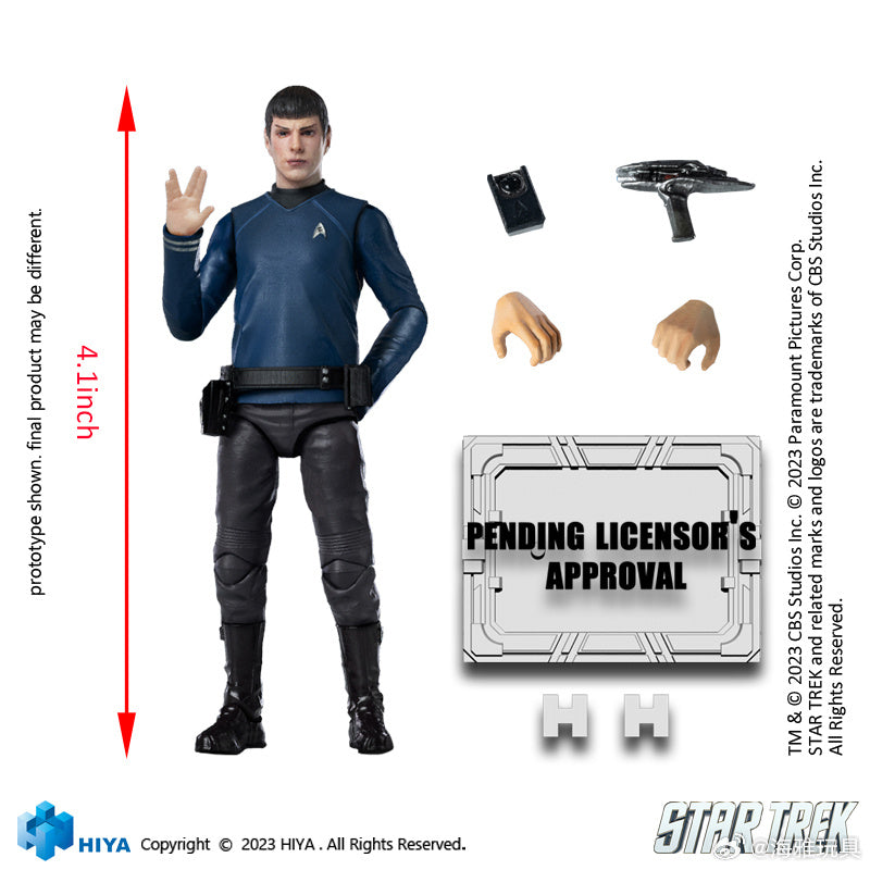 1/18 HIYA 4inch Action Figure Exquisite Mini Series STAR TREK 2009 Spock Collectible Toy - Perfect for Display, Gifts & Star Trek Fans Collection