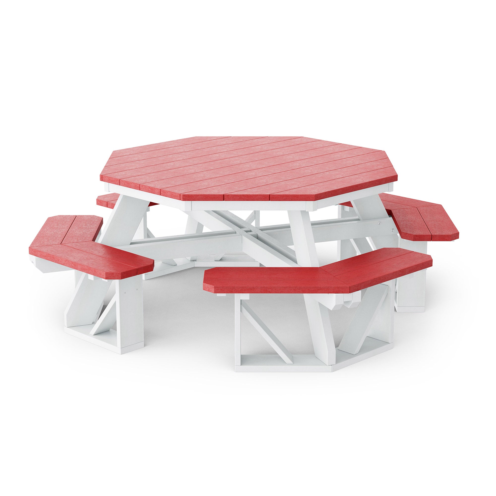 Heritage Octagon Picnic Table - 8-Person Outdoor Dining Set for Backyard, Patio, Garden, Park & Camping - Durable All-Weather Wooden Picnic Bench