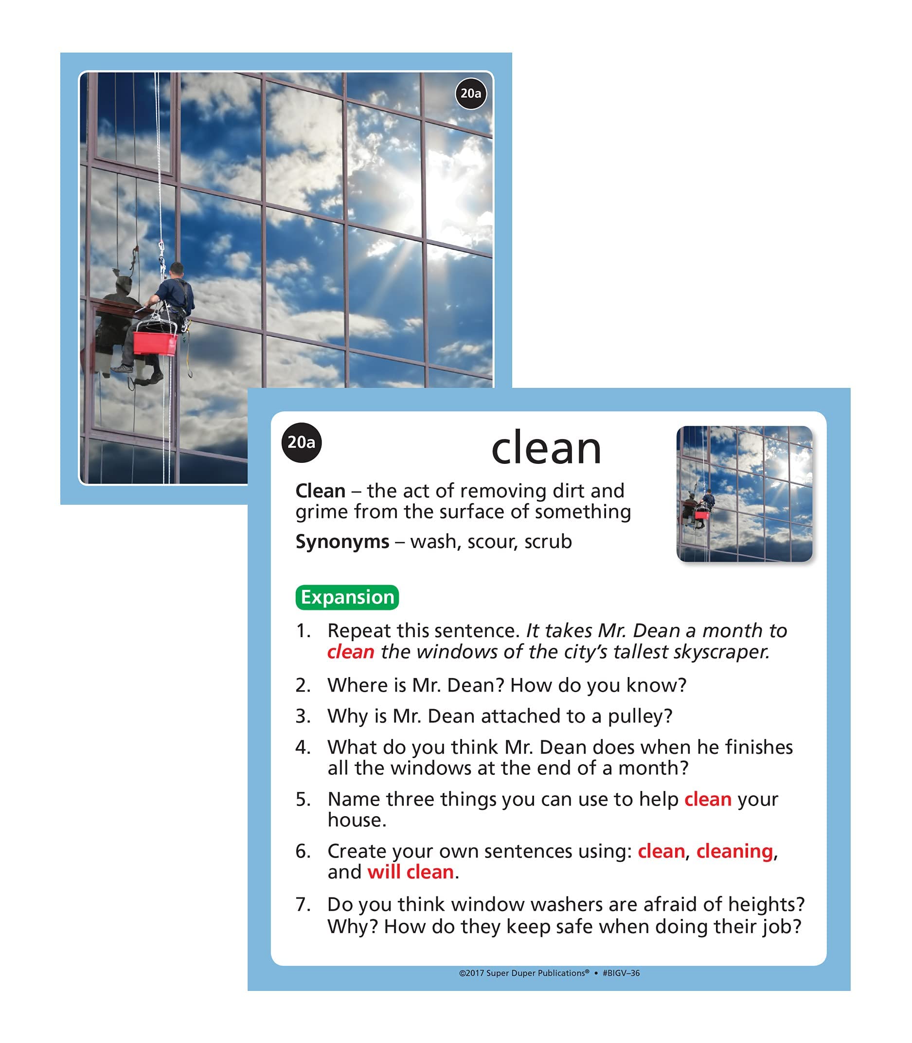 Webber® Big Verbs Vocabulary and Grammar Photo Flash Cards | Educational Learning Resource for Kids | Speech Therapy & ESL Classroom Activities
