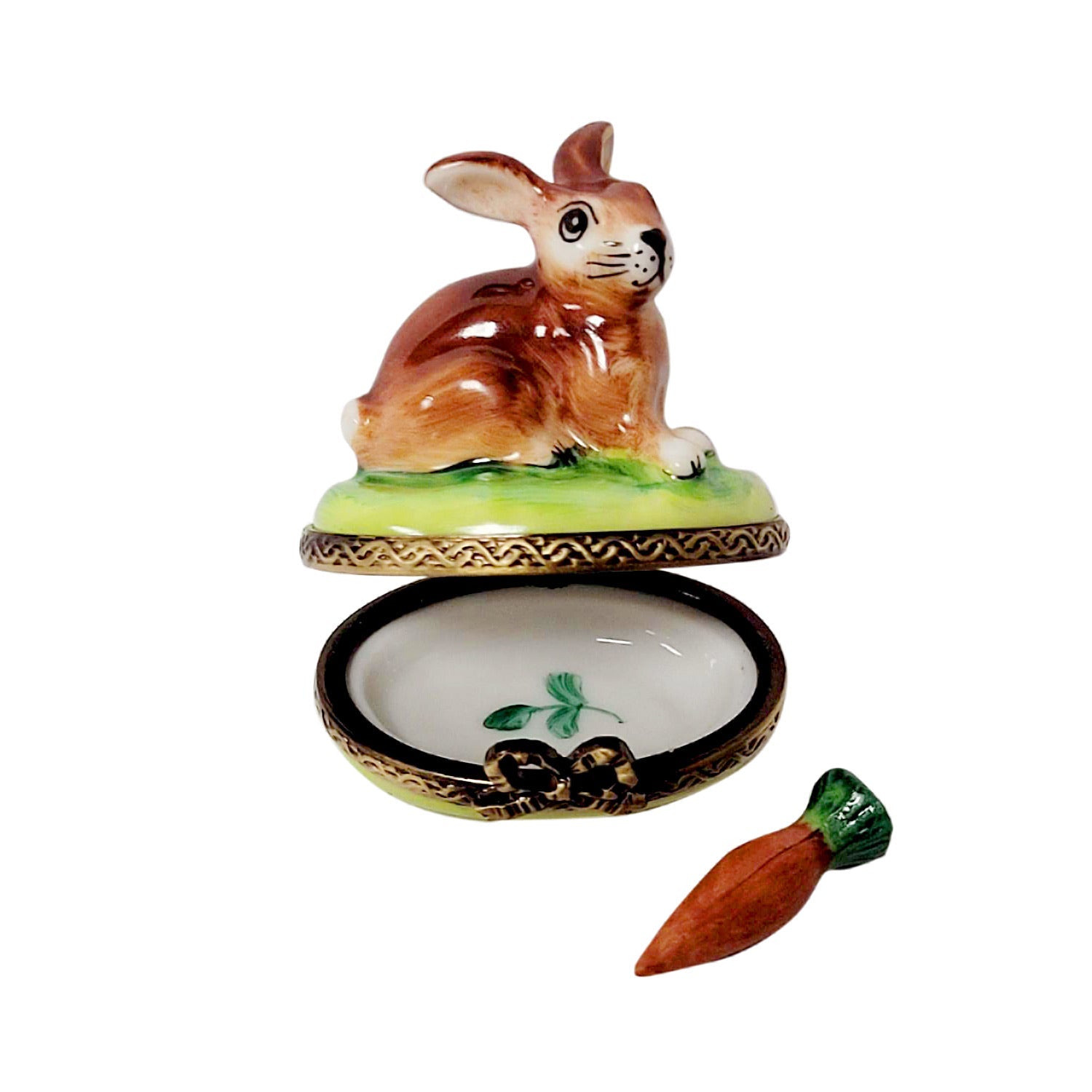 Small Bunny Limoges Porcelain Figurine - Handcrafted Collectible Decor for Easter, Home Display & Gift Giving
