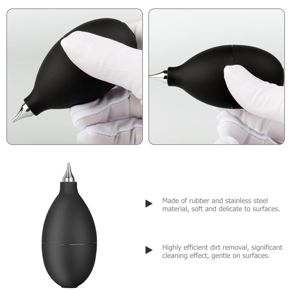 Gatuida Rubber Air Blower Pump - Handheld Compressed Air Bulb for Dust Cleaning, Keyboard Cleaning, Camera Lens Blower, and Inflating Small Items (Black)