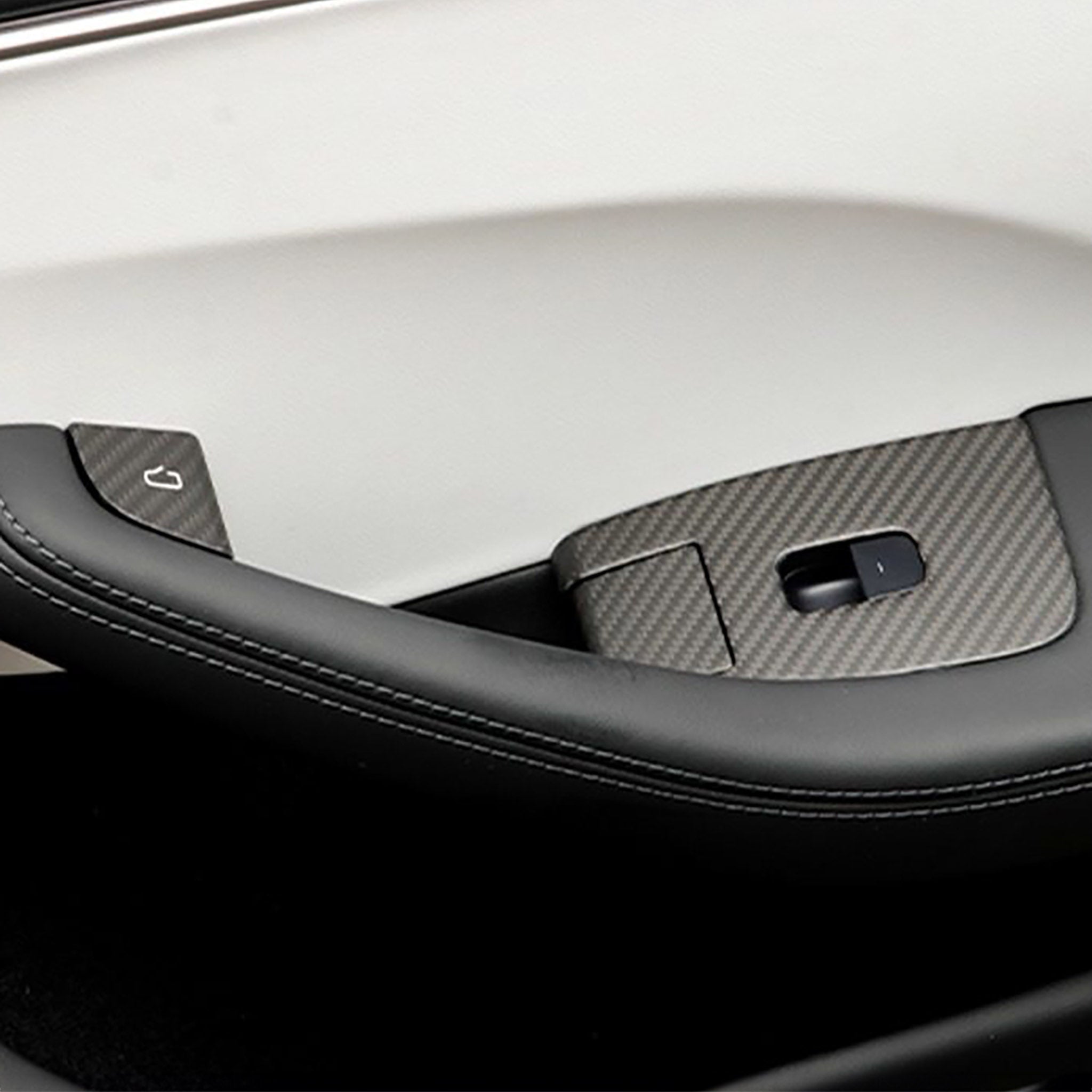 Premium Real Carbon Fiber Window Switch Trim Cover for Tesla Model 3 & Y | 2024+ Model 3 Highland (RHD/LHD Compatible) | Interior Upgrade & Luxury Car Accessory | Perfect for Car Enthusiasts & Tesla Owners
