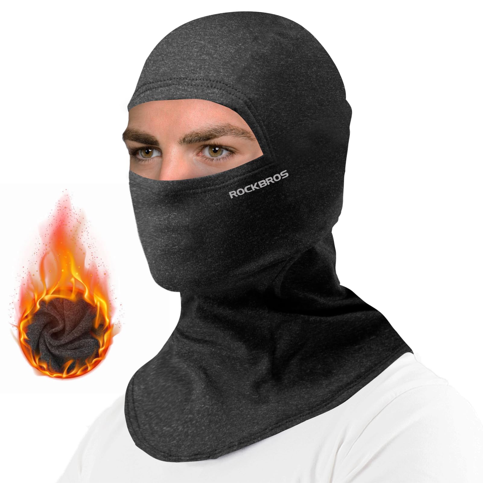 ROCKBROS Windproof Thermal Balaclava Ski Mask for Men & Women - Cold Weather Neck Warmer Hood for Cycling, Skiing, Snowboarding & Outdoor Winter Activities
