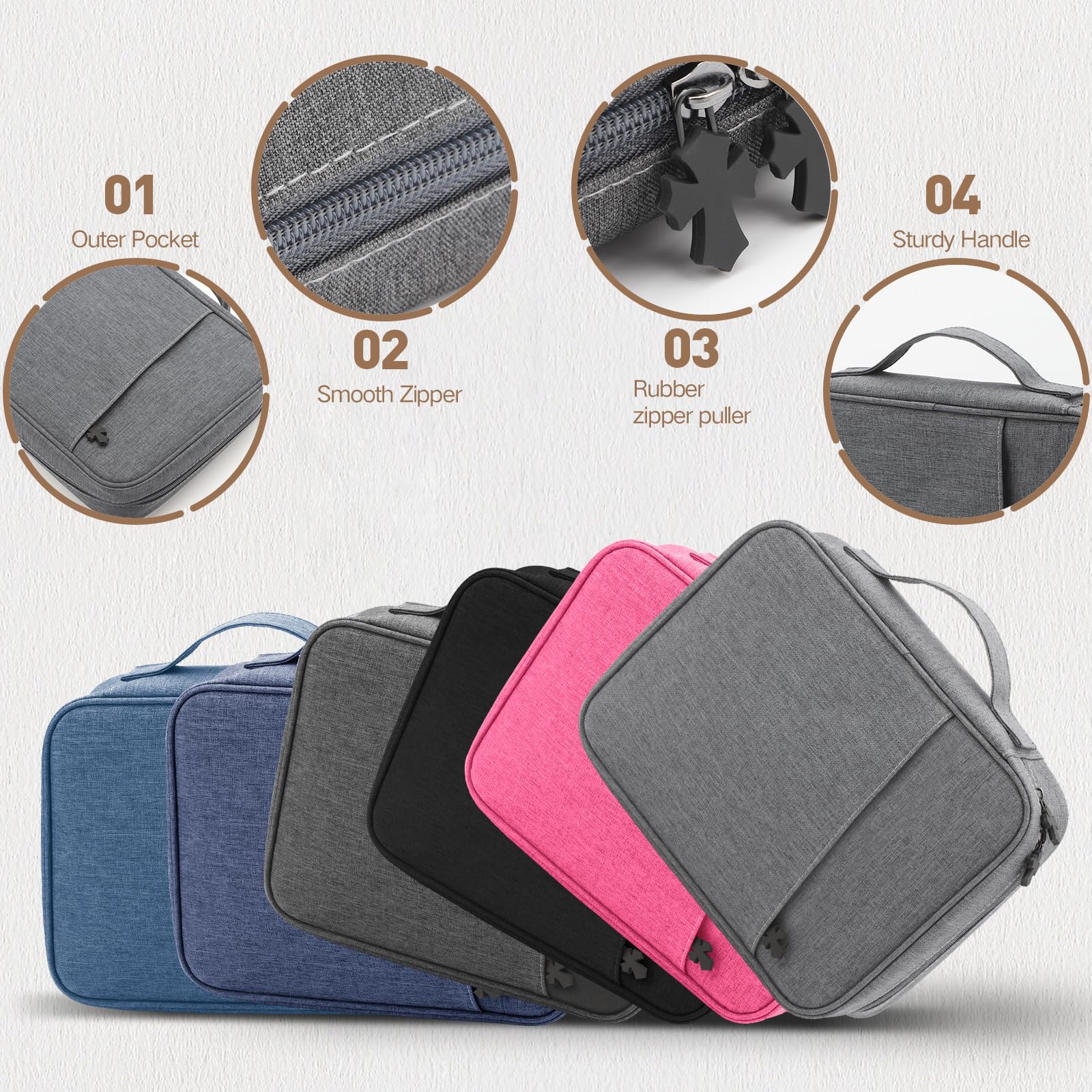 MOSLA Bible Cover Bag for Women & Men - Durable Scripture Study Book Cover with Handle & Pocket - Perfect Gift for Fathers, Mothers, Kids - Ideal for Catholic Church & Christian Worship - Great for Bible Study, Church Services & Travel