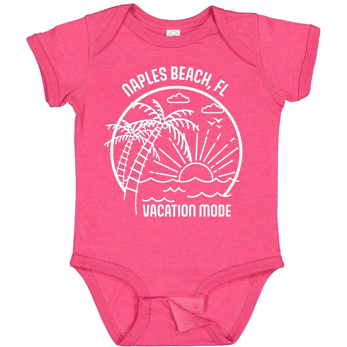 Summer Vacation Mode Naples Beach Florida Baby Bodysuit - Cute Florida Beach Outfit for Infants & Toddlers - Perfect for Family Vacations, Beach Trips & Photo Shoots