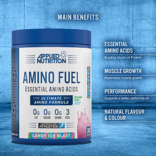 Applied Nutrition Amino Fuel - Essential Amino Acids (EAA) Powder Supplement for Muscle Fuel & Recovery - 390g (30 Servings) - Fruit Salad Flavor - Ideal for Post-Workout Recovery & Athletic Performance