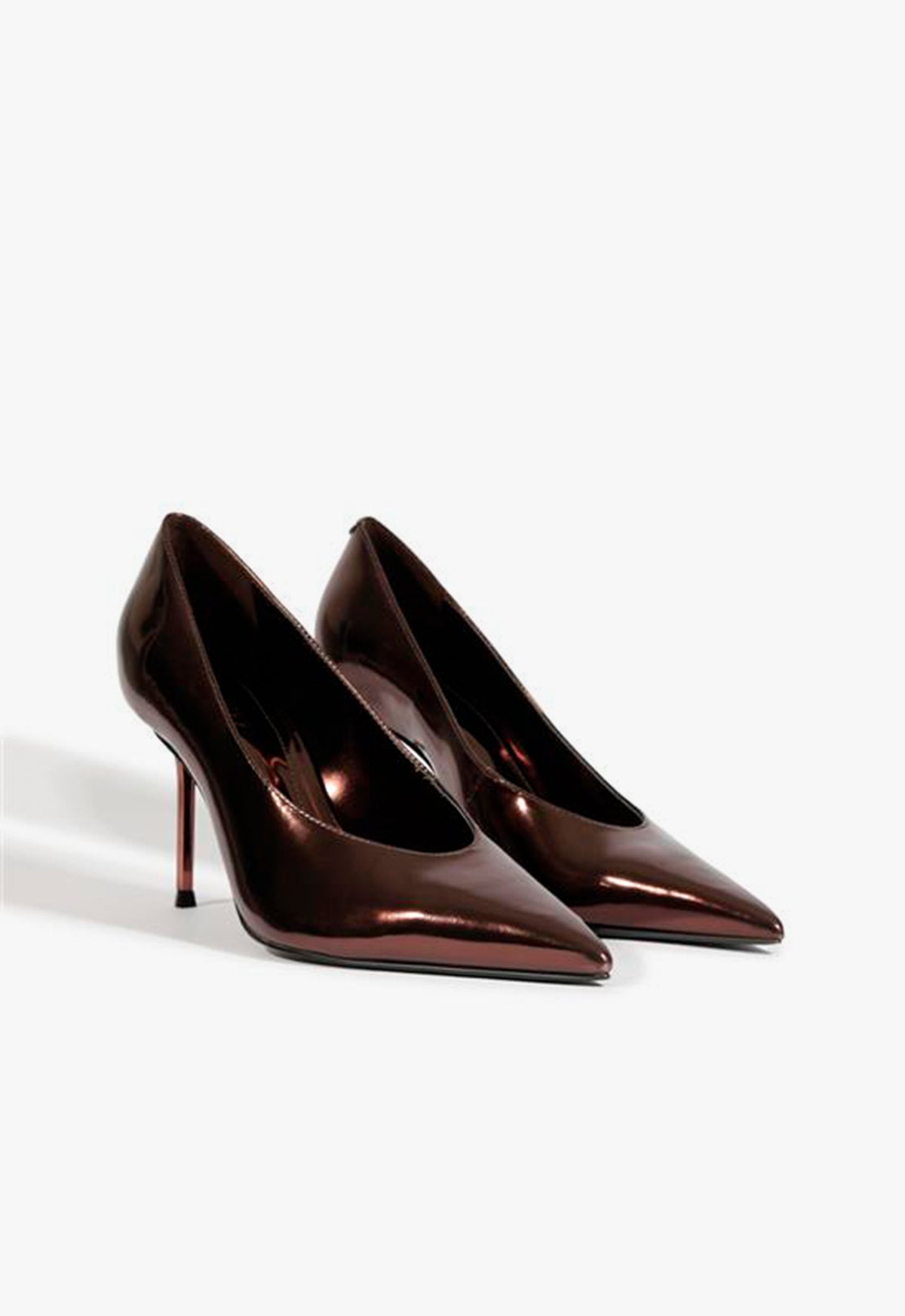 Alicia Specchio Leather Pump Women's Mid Heel Shoes 2.4