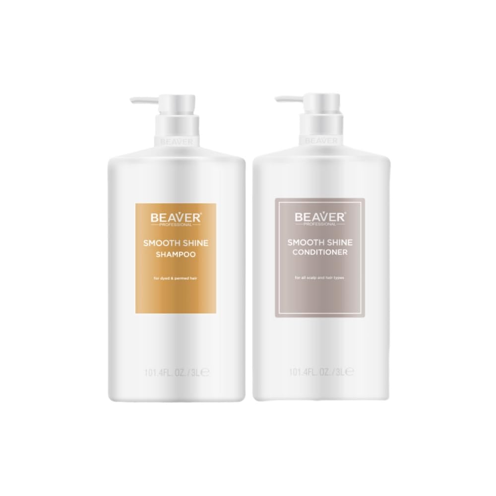 3L Professional Smooth & Shine Shampoo & Conditioner Set - Nourishing & Moisturizing Formula for Damaged, Dry, Frizzy & Color-Treated Hair - Salon Quality Hair Care for Daily Use & Hair Repair