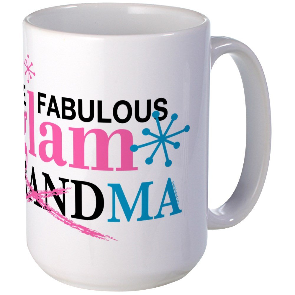 Glam Grandma Large Coffee Mug - 15 oz. White Ceramic Cup for Tea & Hot Drinks - Perfect Gift for Grandmothers, Mothers Day, Birthday & Retirement