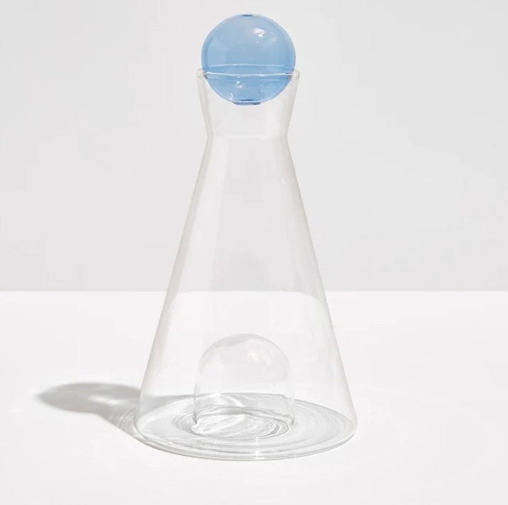 Clear and Blue Vice Versa Carafe - Elegant Glass Pitcher for Water, Juice, and Iced Tea - Perfect for Dining, Entertaining, and Home Decor
